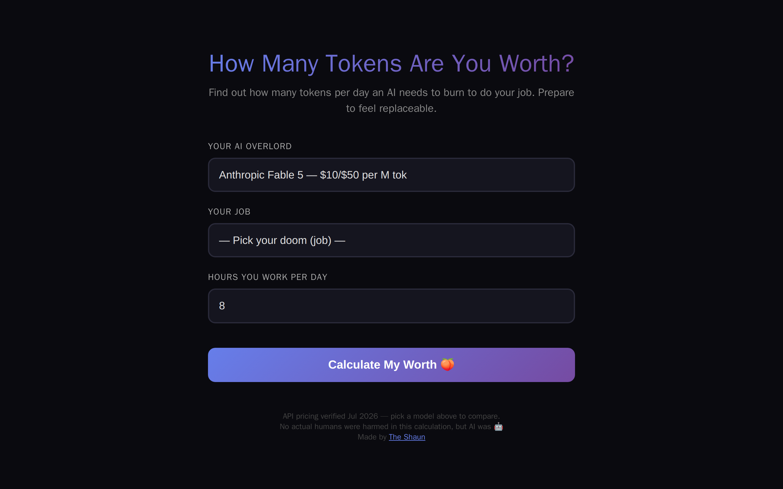 How Many Tokens Are You Worth? preview